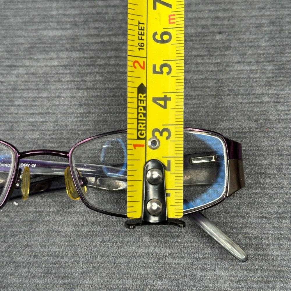 Takumi T9795 Purple Rectangular Y2K Eyeglasses Frames 50/17 135 Patented Tech
